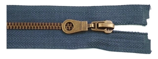 Kovový zip zdrhovadlo staromosaz 60cm - tm. šedý
