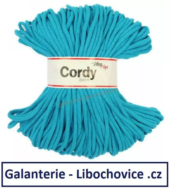 Pletací příze šňůry Cordy 5mm - Bílá