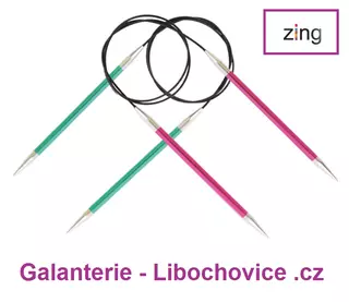Pevné kruhové jehlice Knit Pro ZING 3539/3 - (délka 60cm) č.3