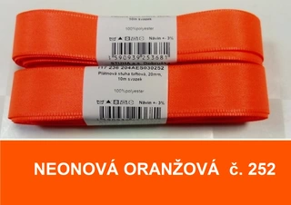 Stuha taftová šíře 0,9 cm - 9/252 oranžová neonová