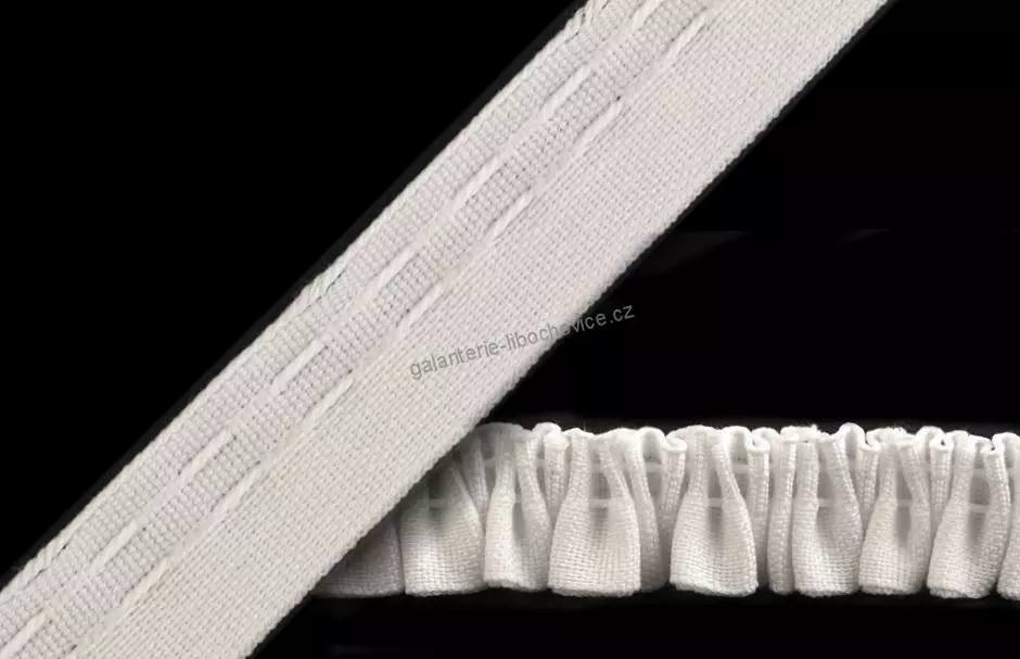 Záclonovka čirá 25mm - řasící stuha na záclony TUŽKOVÉ ŘASENÍ 10061