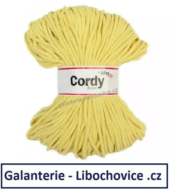Pletací příze šňůry Cordy 5mm - Ecru