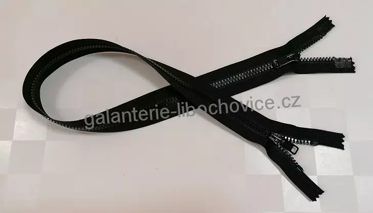 Zip dvoucestný kostěný se dvěma jezdci 85cm - černý 959