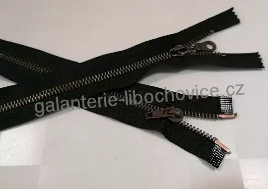 Kovový dvoucestný zip zdrhovadlo staromosaz (68485) 85cm - černý