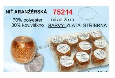 Nitě metalické 100 m 75174/490 - jasně zlatá