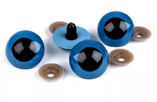 88 - Velké bezpečnostní oči 3 cm s čočkou - modrá