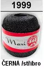 Háčkovací příze MAXI MT 1999 černá-stříbro
