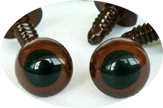 30 - bezpečnostní oči 12mm s čočkou - hnědá