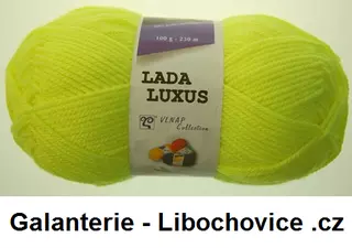 Pletací příze Lada luxus 50010 - neonová žlutá