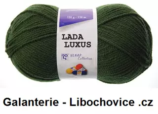 Pletací příze Lada luxus 55075 - vojenská zelená