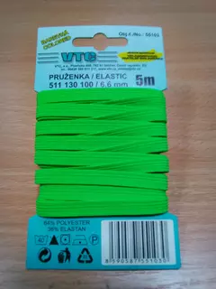 Prádlová guma pruženka 6,6mm (55103/1805) - NEONOVÁ zelená