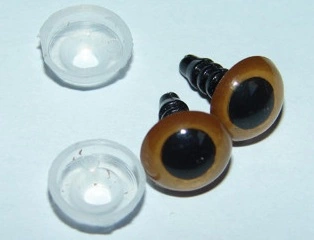 30 - bezpečnostní oči 12mm s čočkou - zlatá