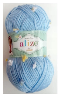 Pletací příze Alize Flower baby 5435 - dětská modrá