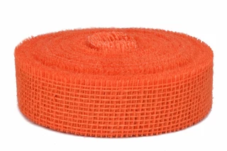 Stuha jutová 40mm - 14013/136 oranžová
