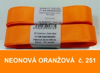 Stuha taftová šíře 20 mm - 20/251 oranžová neonová