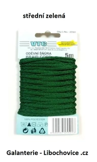 Oděvní šňůra Cord 4mm (25501/36) - střední zelená