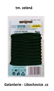 Oděvní šňůra Cord 4mm (25501/38) - tm. zelená