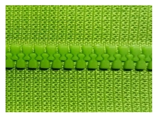 Umělý kostěný zip zdrhovadlo 50cm - ZELENÁ NEON 991