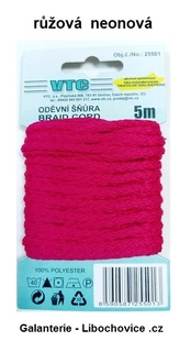 Oděvní šňůra Cord 4mm (25501/10) - reflexní červeno-oranžová