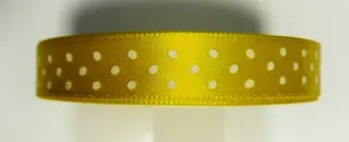 Stuha atlasová 15mm puntík 12132/1- žlutá