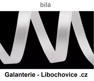 Stuha atlasová 6mm (14506/bí) - bílá
