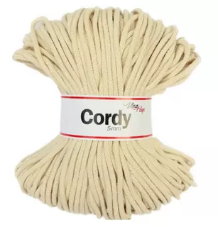 Pletací příze šňůry Cordy 5mm - Ecru