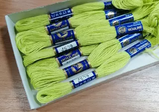 Vyšívací příze MOULINE 6052 žluto-zelená