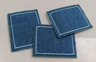 Nažehlovací záplaty obdélník 4x3cm - vzhled riflový světlý