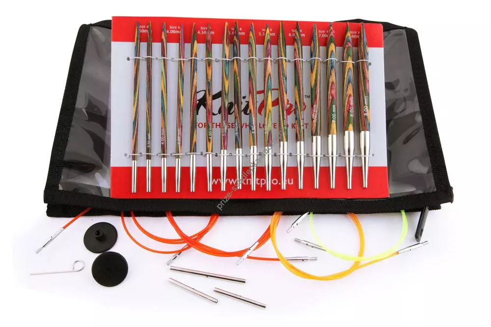 Dřevěné šroubovací kruhové jehlice Knit Pro 223019 - velká sada ,,Set Deluxe"