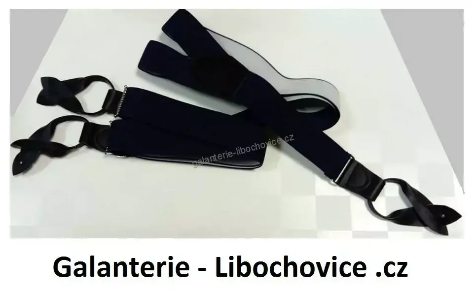 Pánské šle na knoflíky (kšandy) ŠLE3 - tm. modré